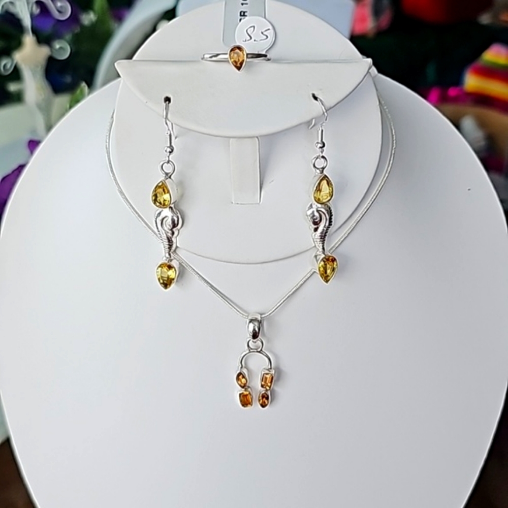 (NWT) 925 Citrine Jewelry Set
